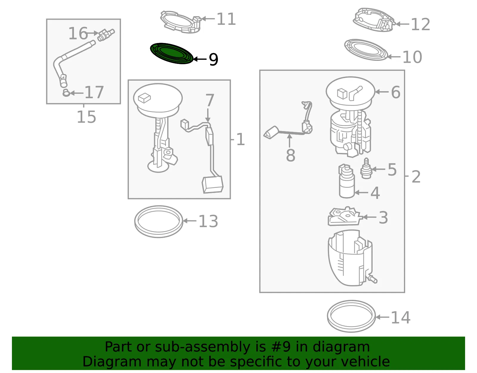 Fuel Tank Sending Unit Lock Ring - Mazda (dgj842161) - view 2