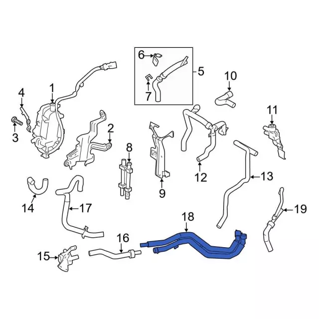 Engine Coolant Pipe - Ford (dm5z8290e) - view 2