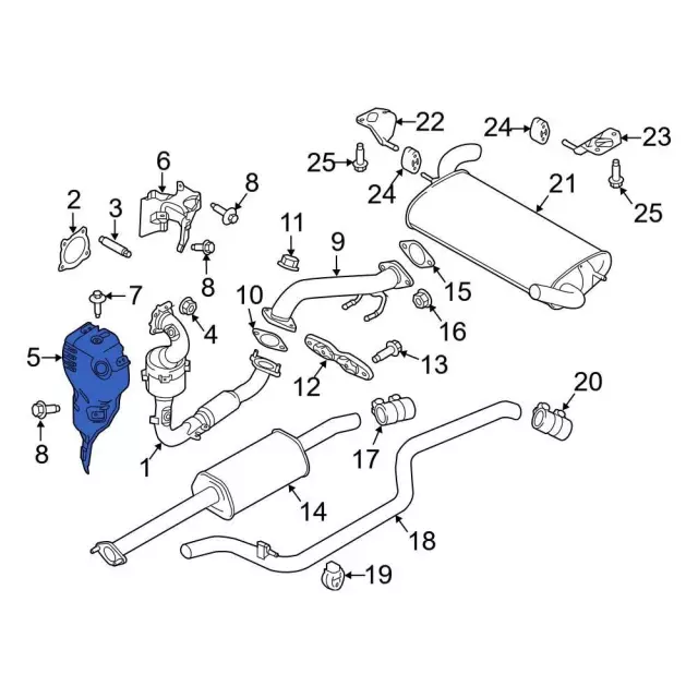 Catalytic Converter Heat Shield - Ford (dm5z9n454l) - view 3