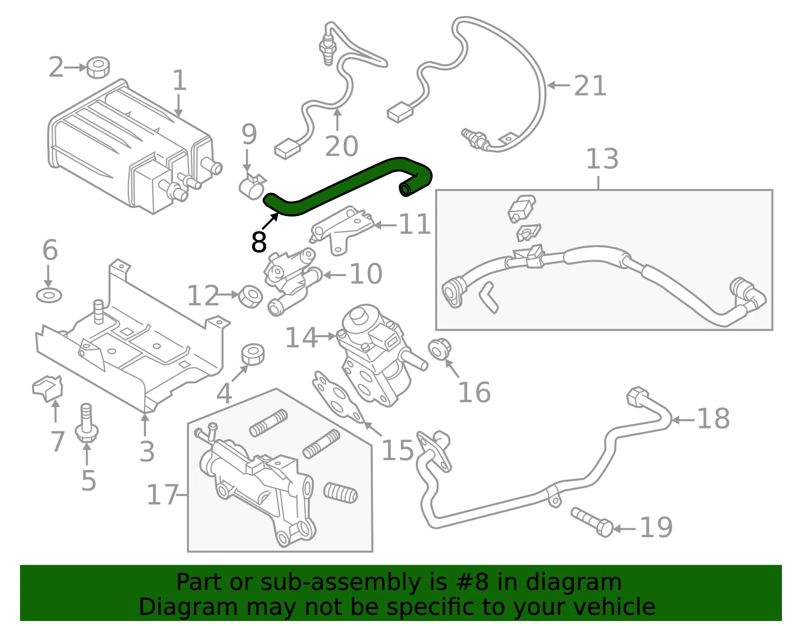 Exhaust Gas Re-Circulation (Egr) Tube - Mazda (dr6142561) - view 2