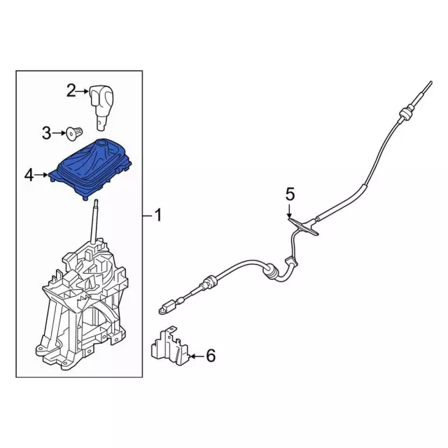 Automatic Transmission Shift Lever Boot - Ford (e1gz7d443aa) - view 3