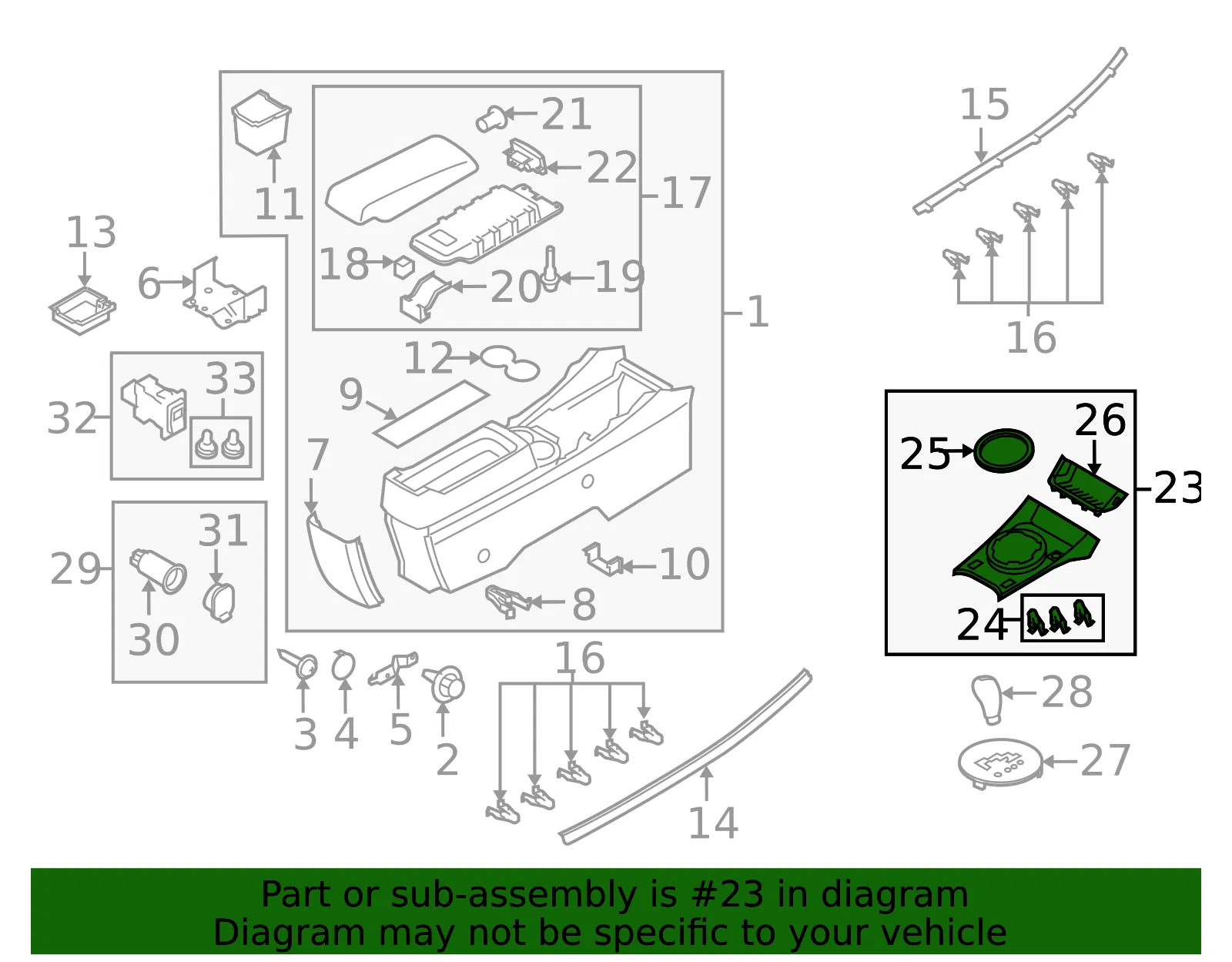 Automatic Transmission Shift Cover Plate - Mazda (e25464340a) - view 2