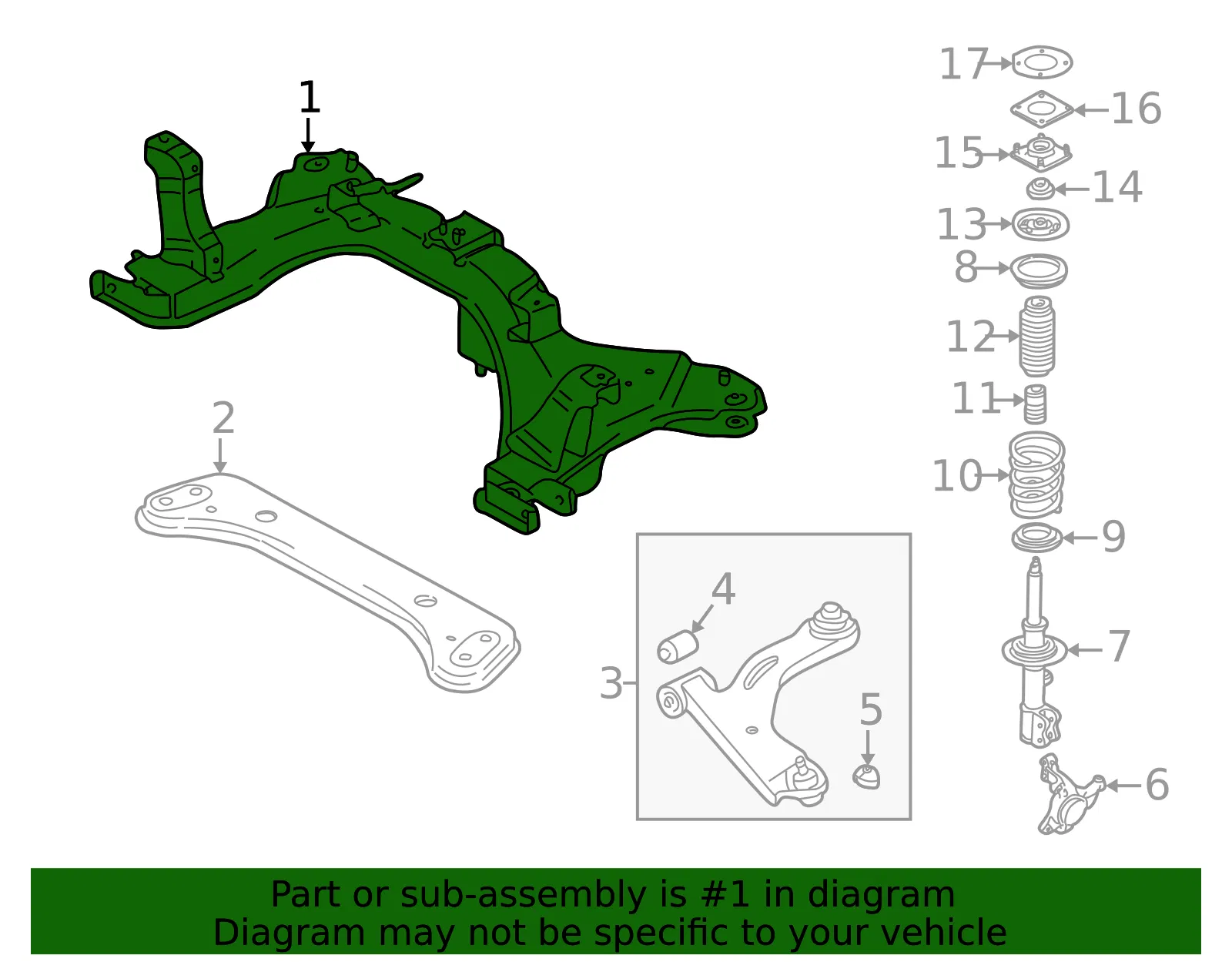 Engine Cradle - Mazda (ec0134800f) - view 2