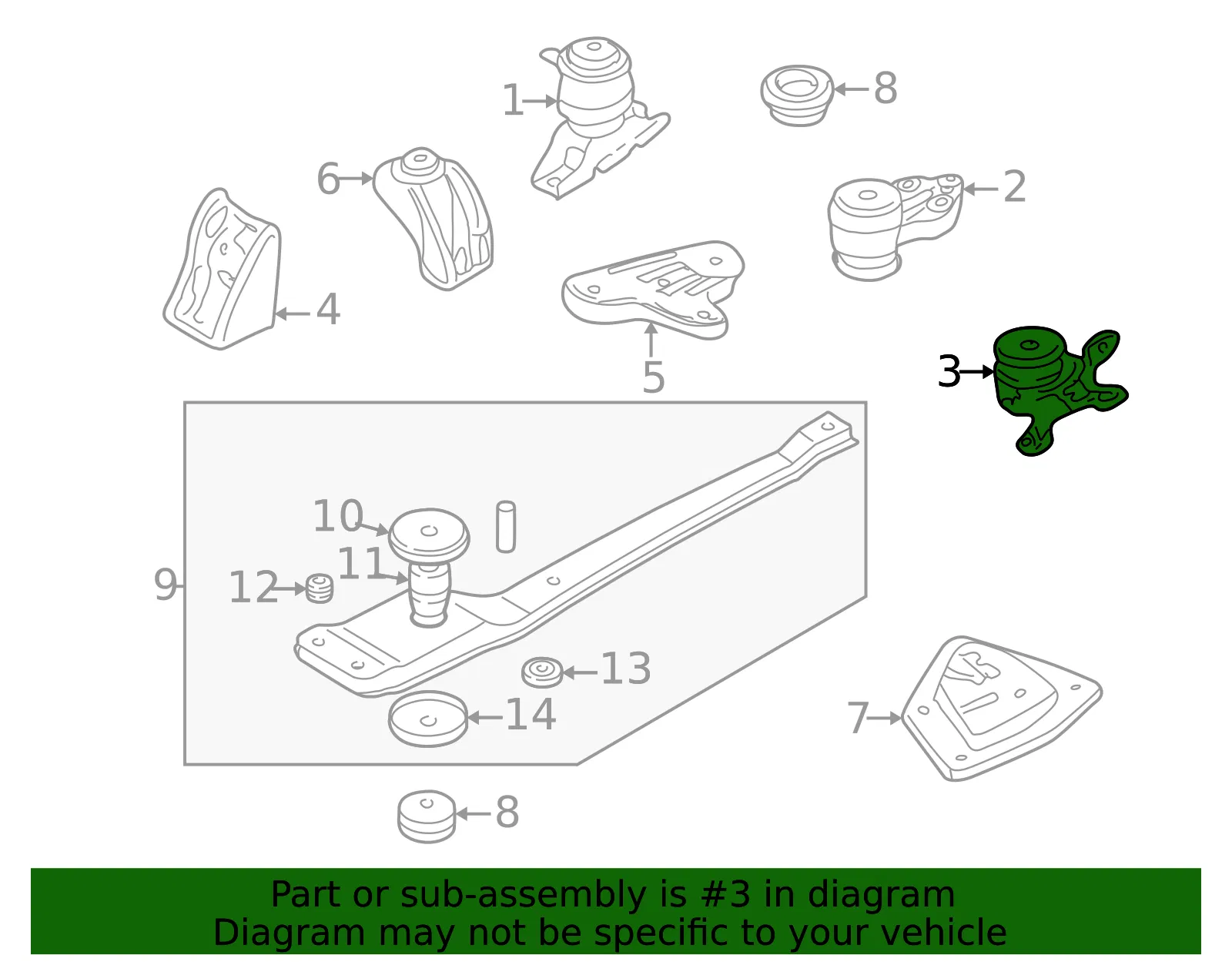 Engine Mount - Mazda (ec0139070a) - view 2