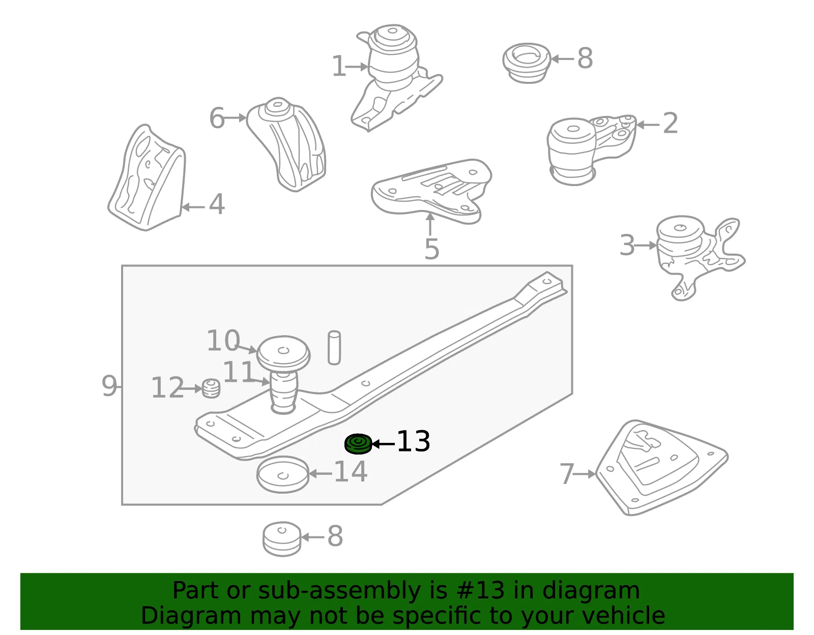 Engine Mount Isolator - Mazda (ec0139970) - view 2