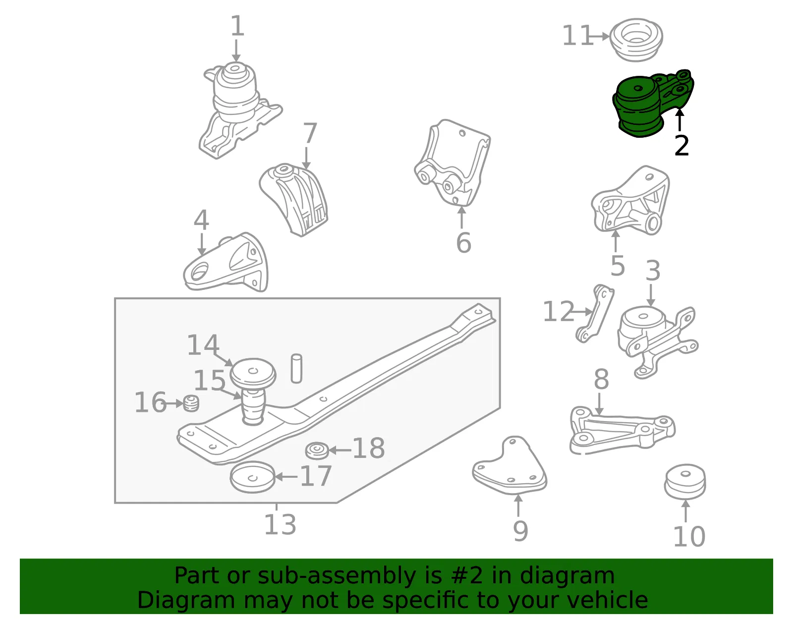 Engine Mount - Mazda (ec0239040a) - view 2