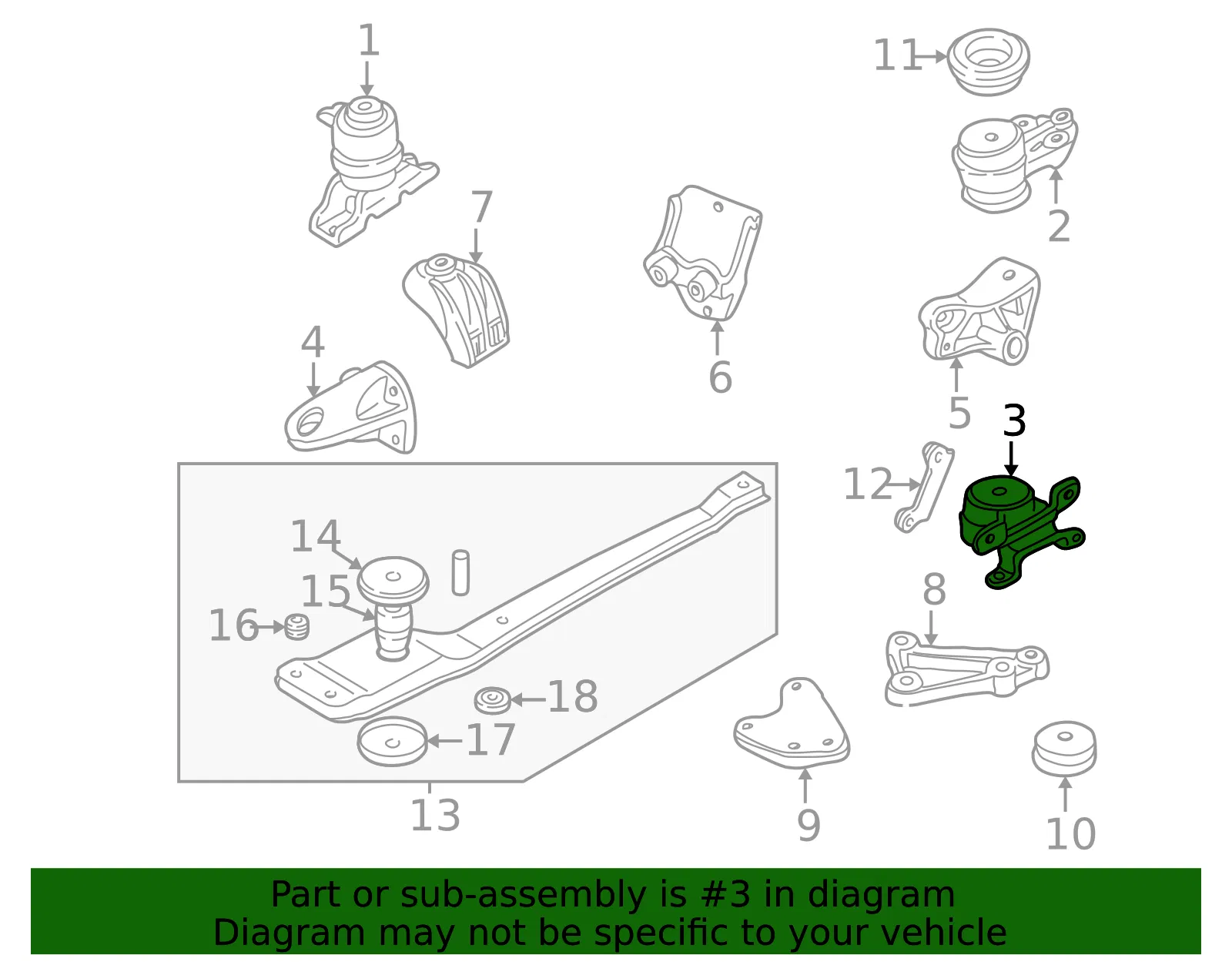 Engine Mount - Mazda (ec0239070b) - view 2