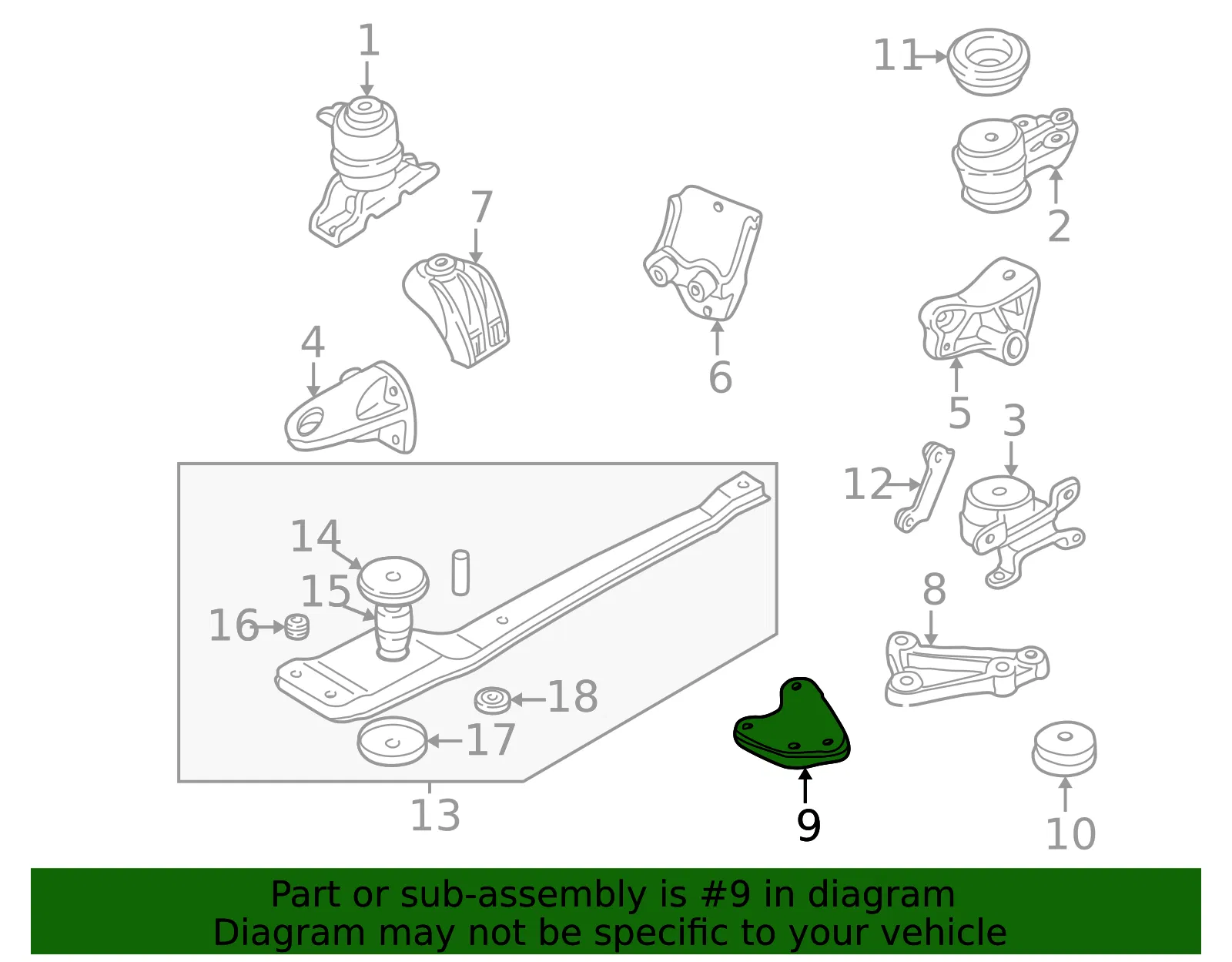 Engine Mount Bracket - Mazda (ec0239080a) - view 2