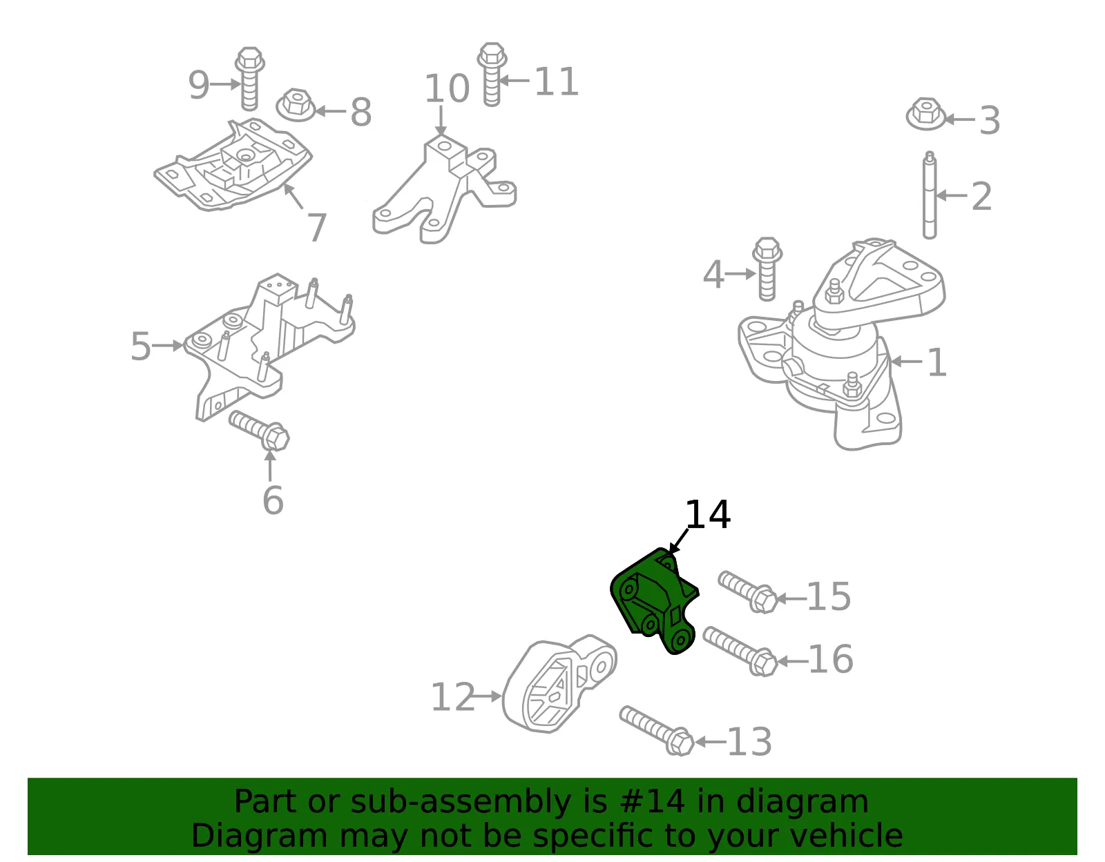 Engine Support Rod Bracket - Ford (fb5z6e042b) - view 6