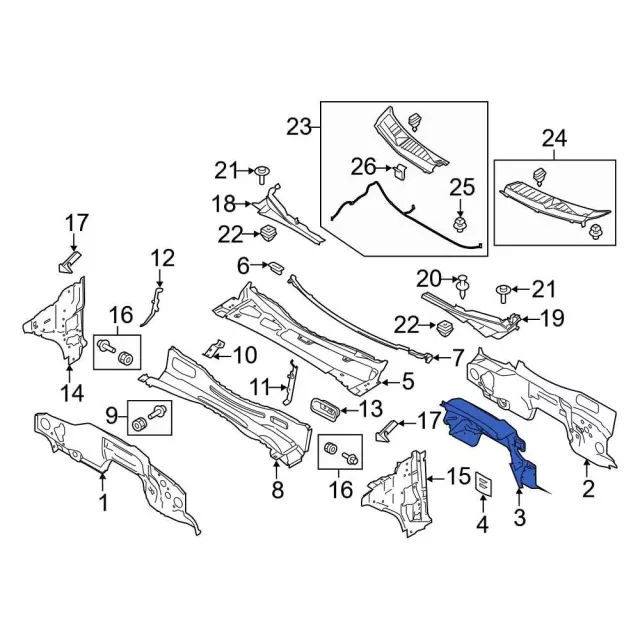 Engine Compartment Insulation - Ford (fl3z1501588b) - view 3