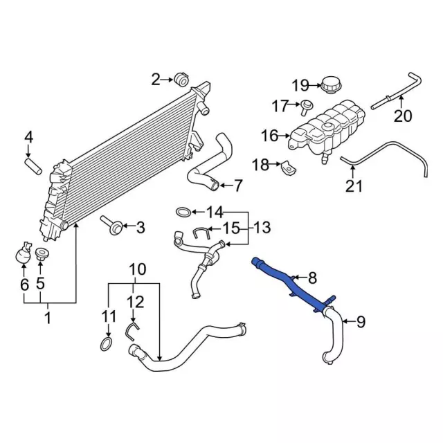 Engine Coolant Pipe - Ford (fl3z8290a) - view 2