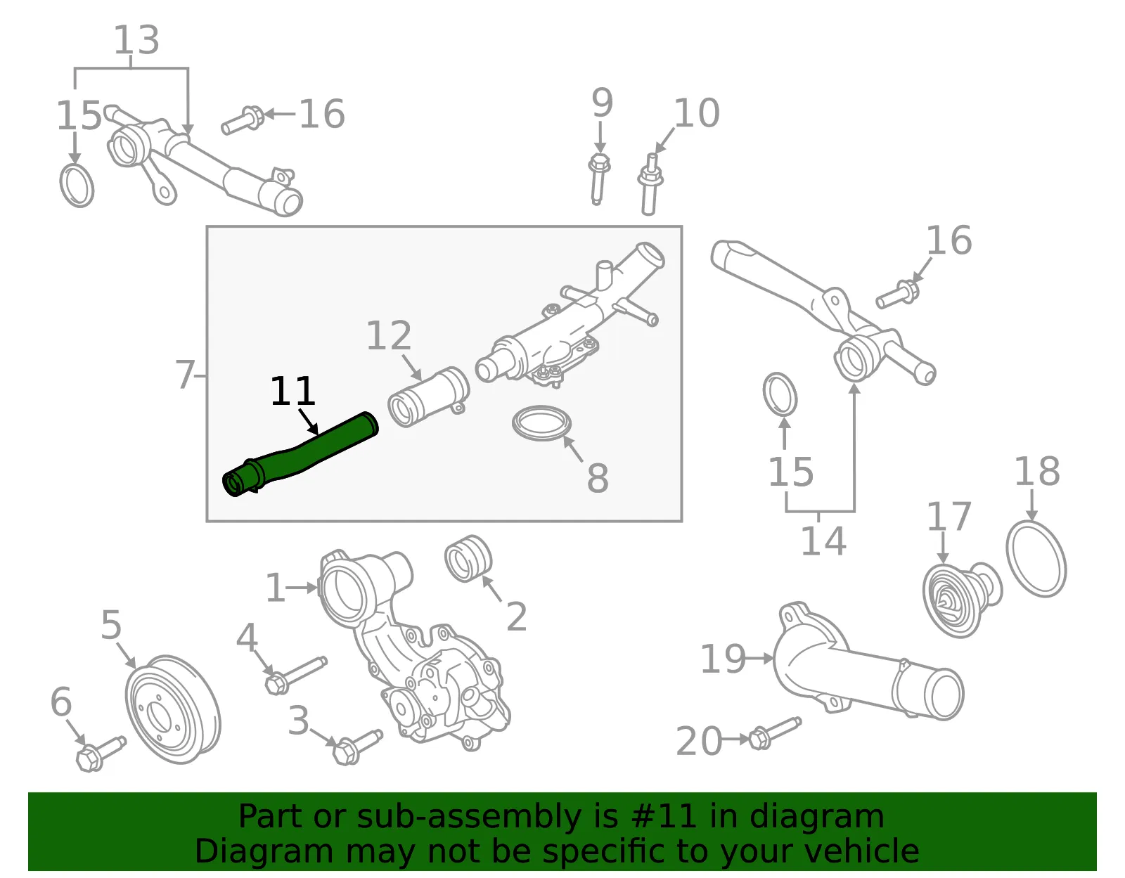 Engine Coolant Pipe - Ford (fl3z8555c) - view 4