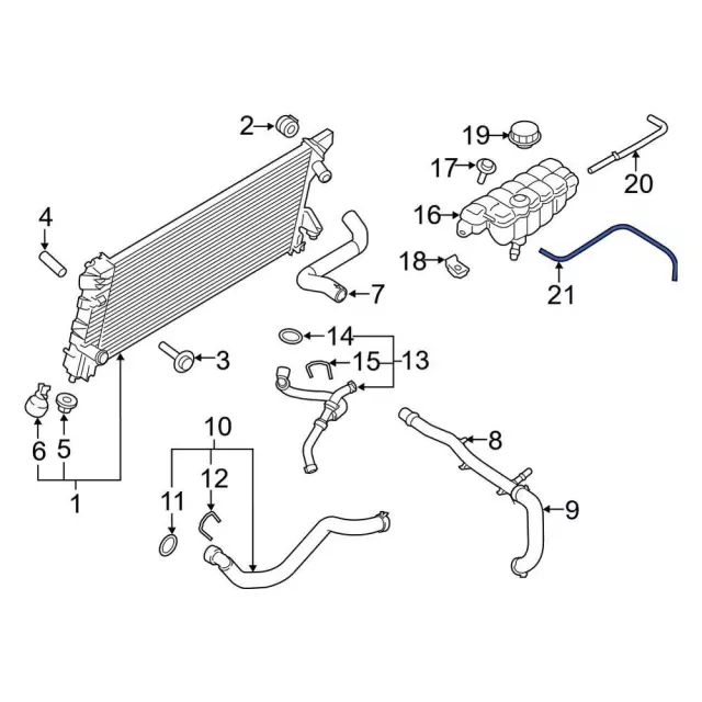Engine Coolant Overflow Hose - Ford (fl3z8a365a) - view 3