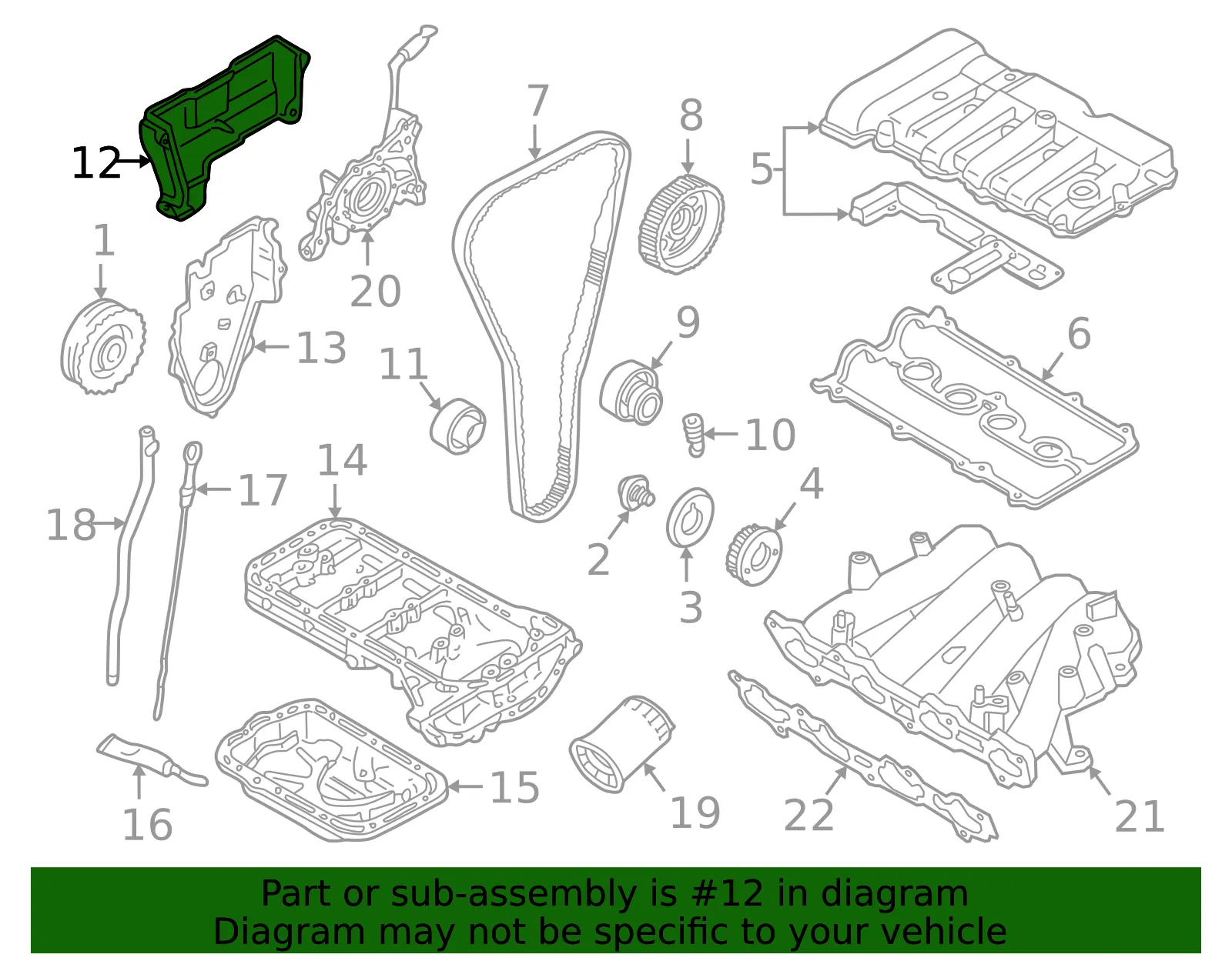 Engine Timing Cover - Mazda (fp0110520c) - view 2