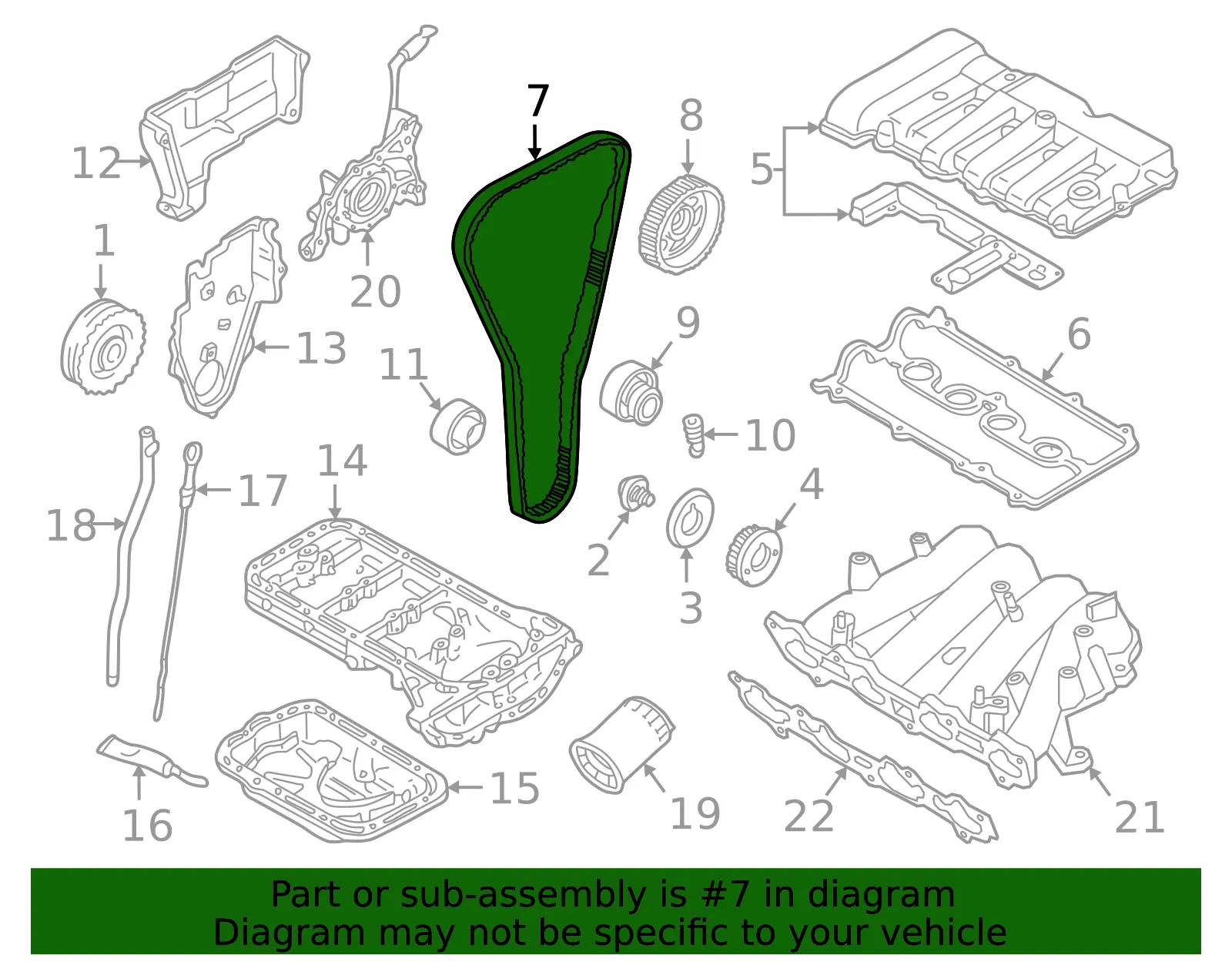 Engine Timing Belt - Mazda (fp0112205a) - view 2