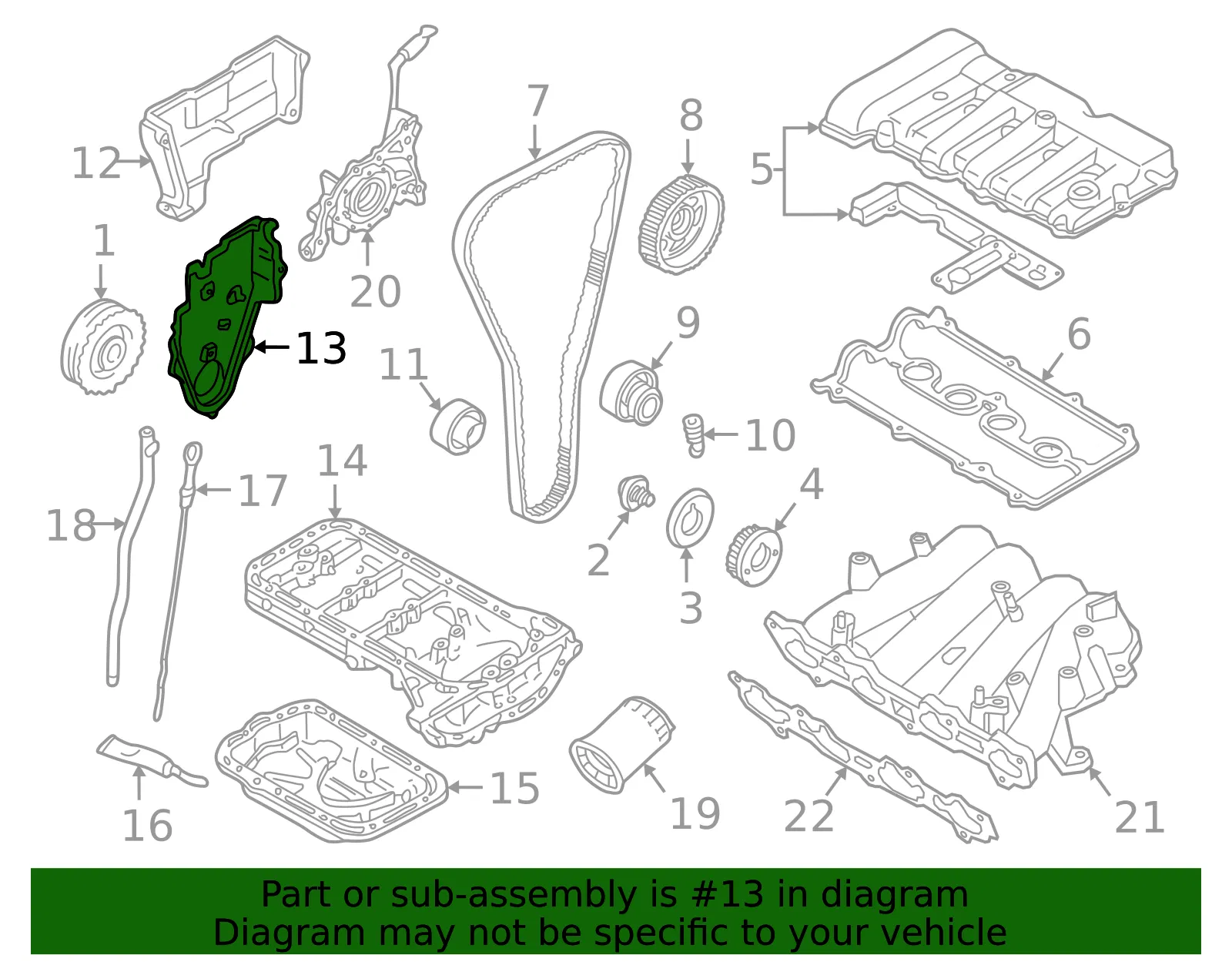 Engine Timing Cover - Mazda (fp3310500) - view 2