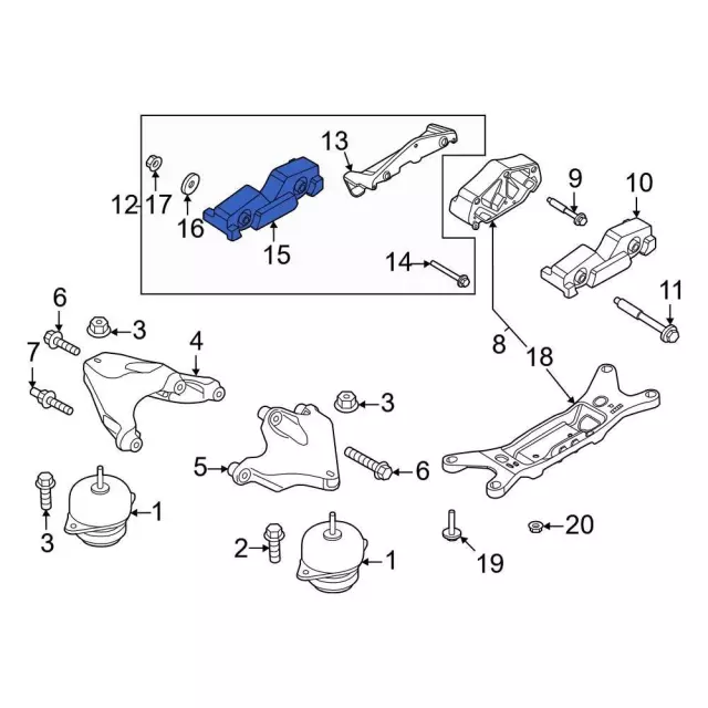 Engine Mount Support Bracket Insulator - Ford (fr3z4a085d) - view 3