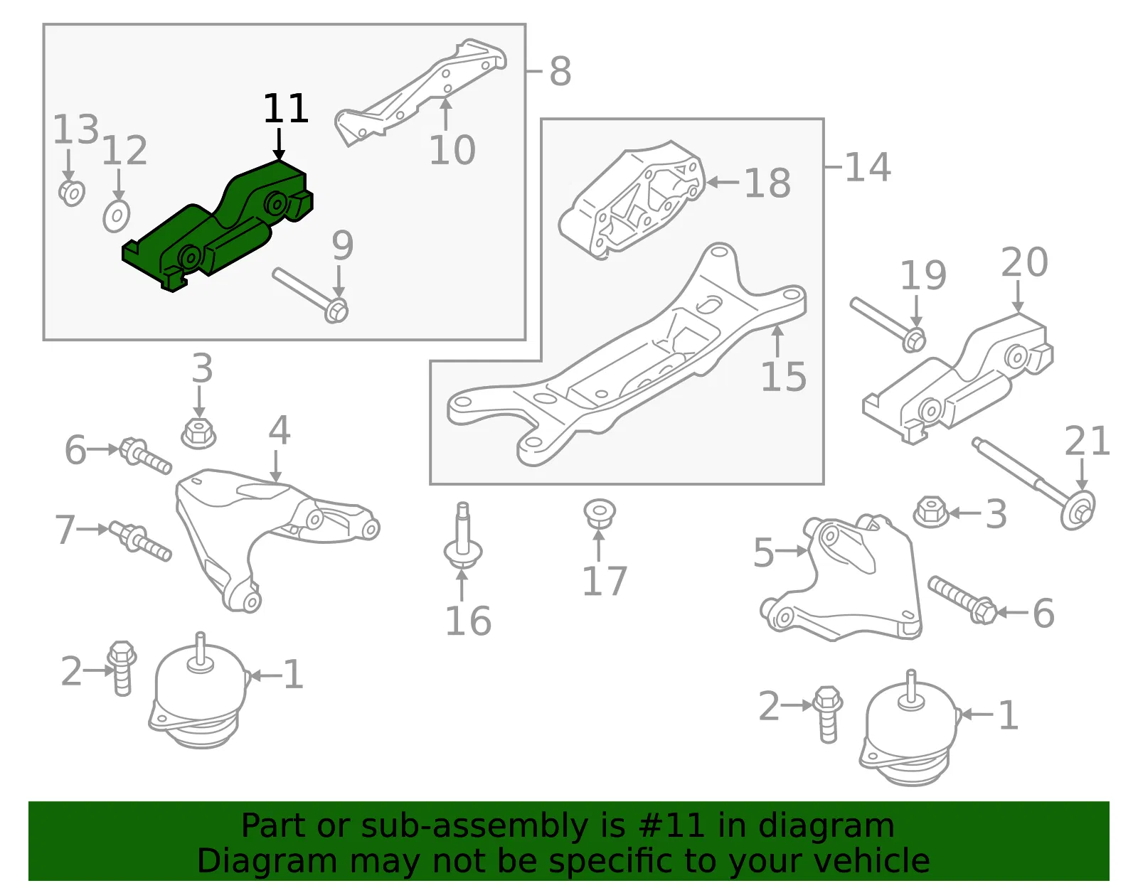 Engine Mount Support Bracket Insulator - Ford (fr3z4a085d) - view 5