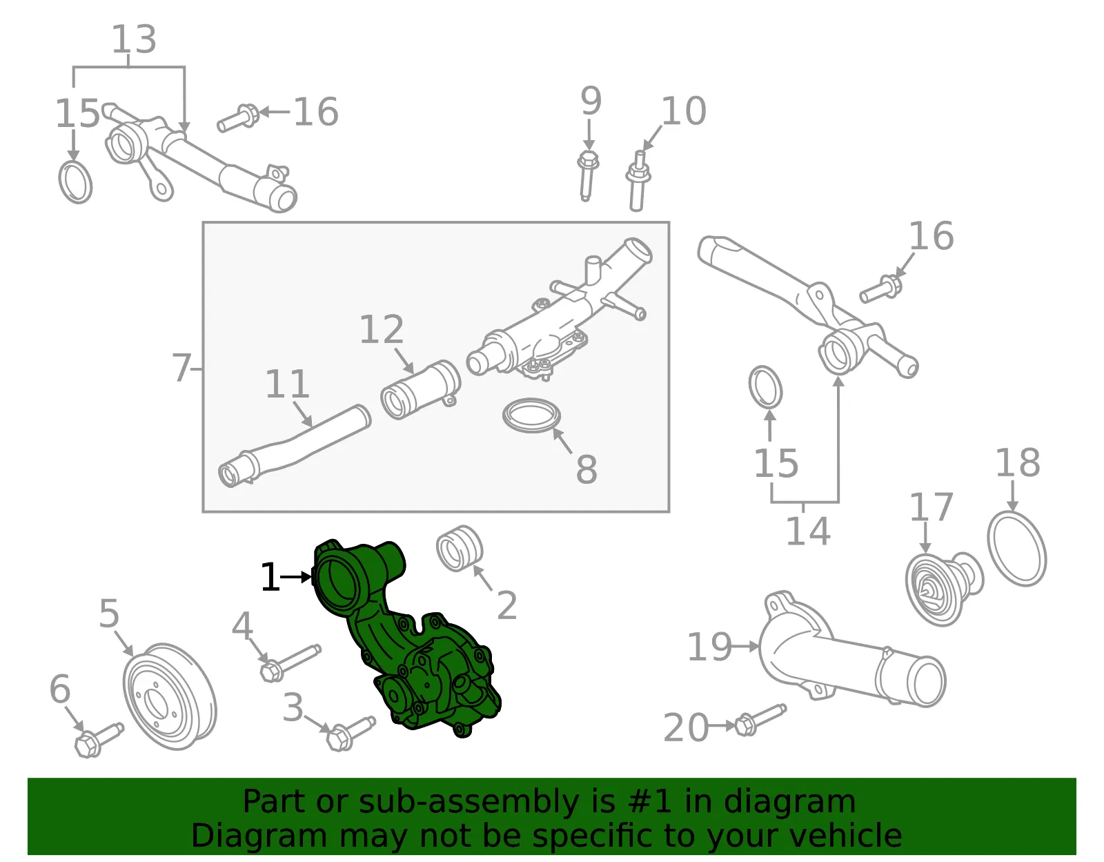 Engine Water Pump - Ford (ft4z8501c) - view 6