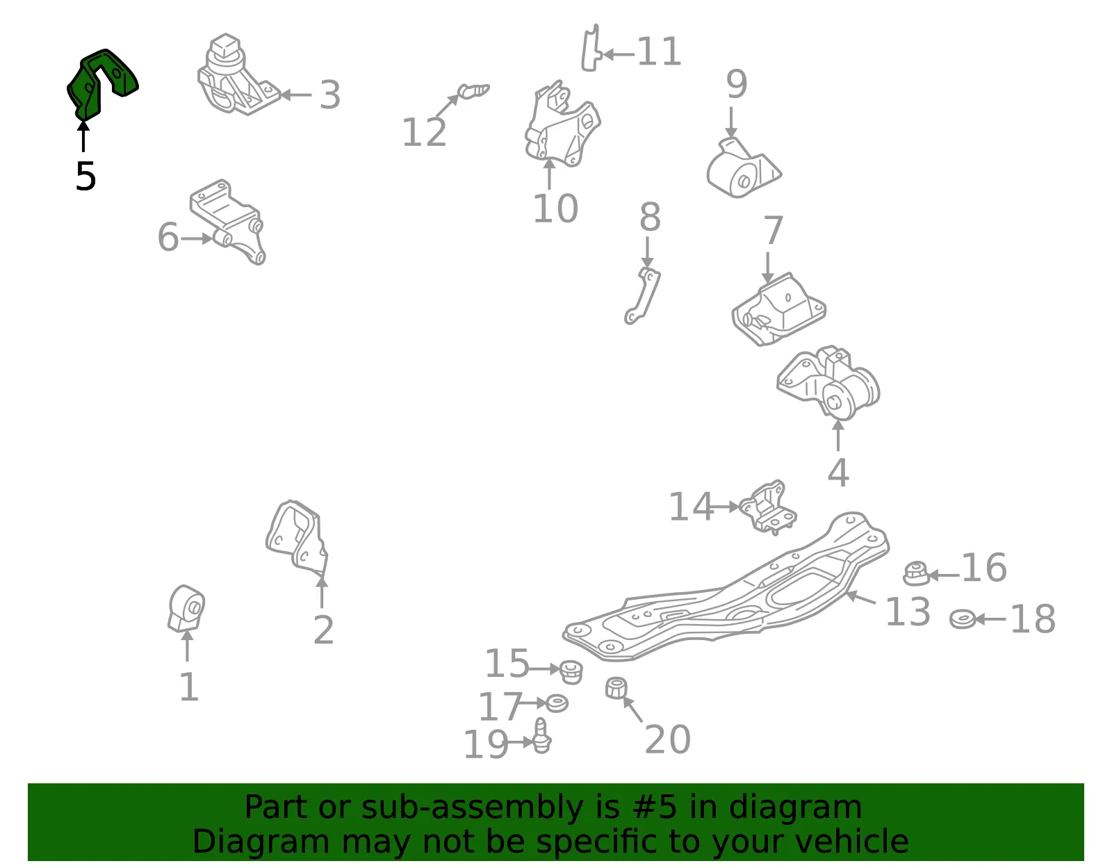 Engine Mount Bracket - Mazda (ga2c5337xc) - view 2