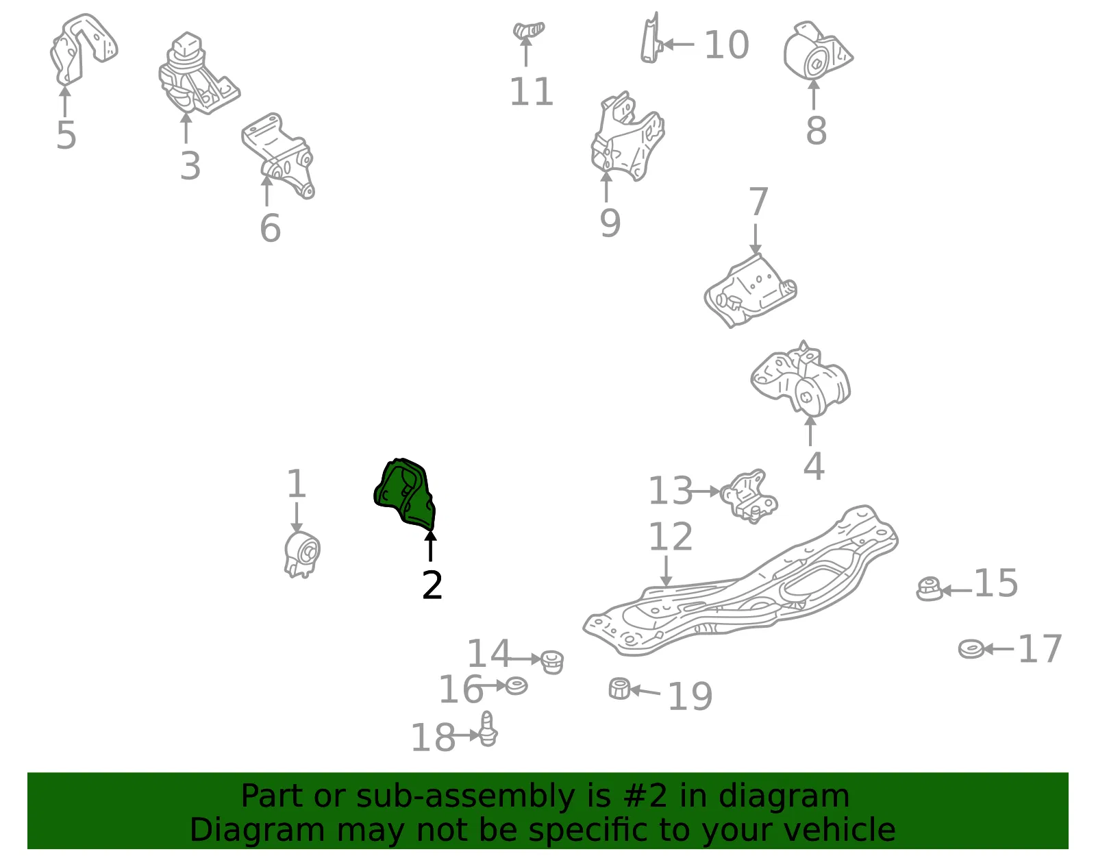 Engine Mount Bracket - Mazda (gd7g39021) - view 2