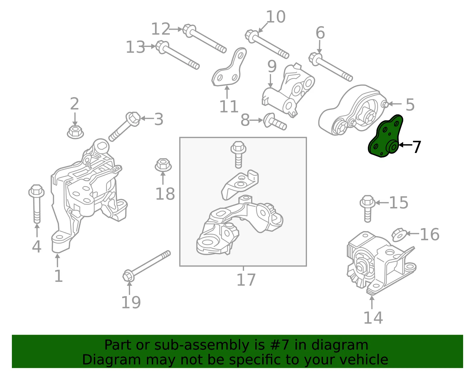 Engine Support Rod Bracket - Mazda (ghr939010) - view 2