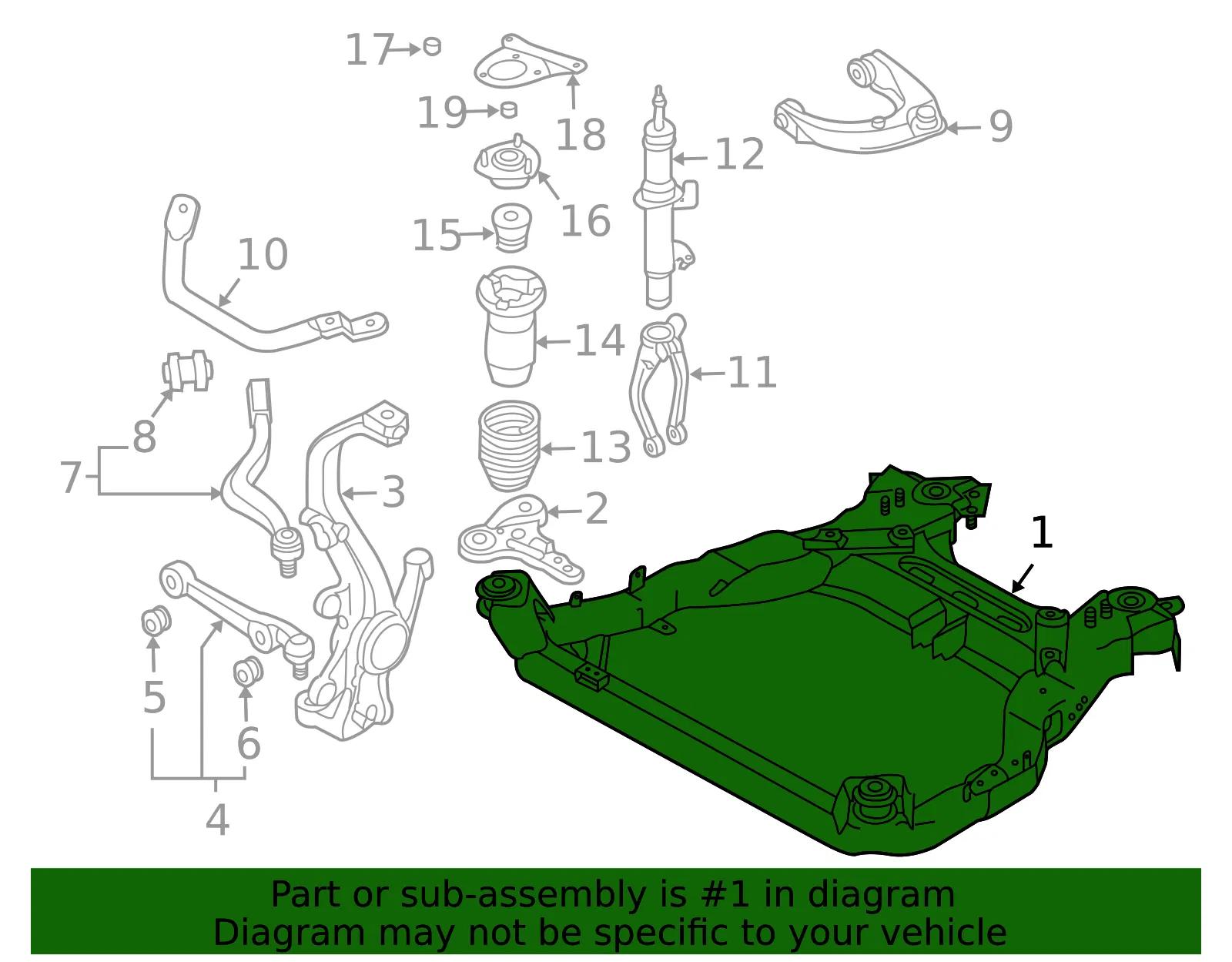 Engine Cradle - Mazda (gk2c3480xl) - view 2