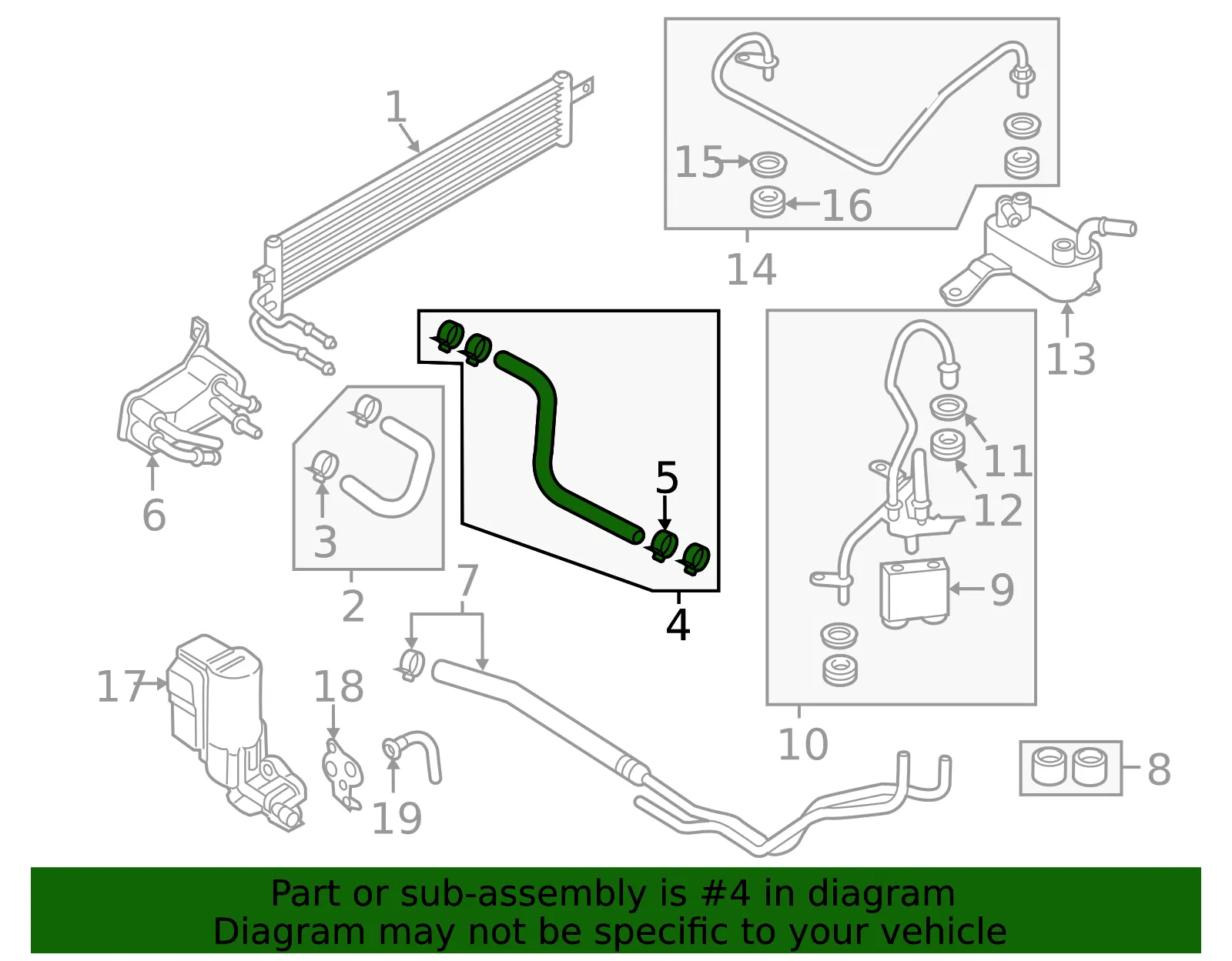Automatic Transmission Oil Cooler Hose - Ford (gn1z7w064d) - view 3