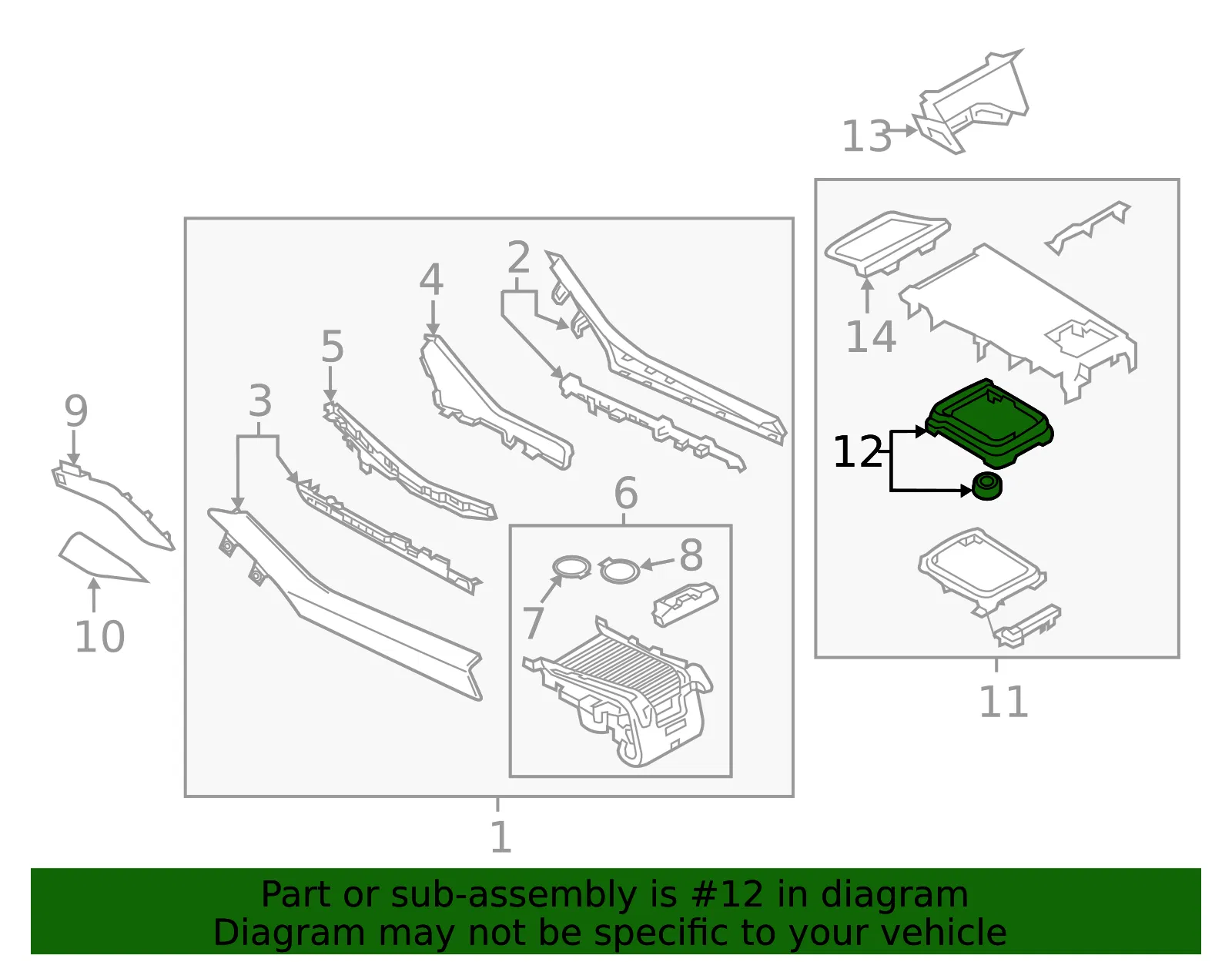 Automatic Transmission Shift Lever Boot - Mazda (grf564330) - view 2