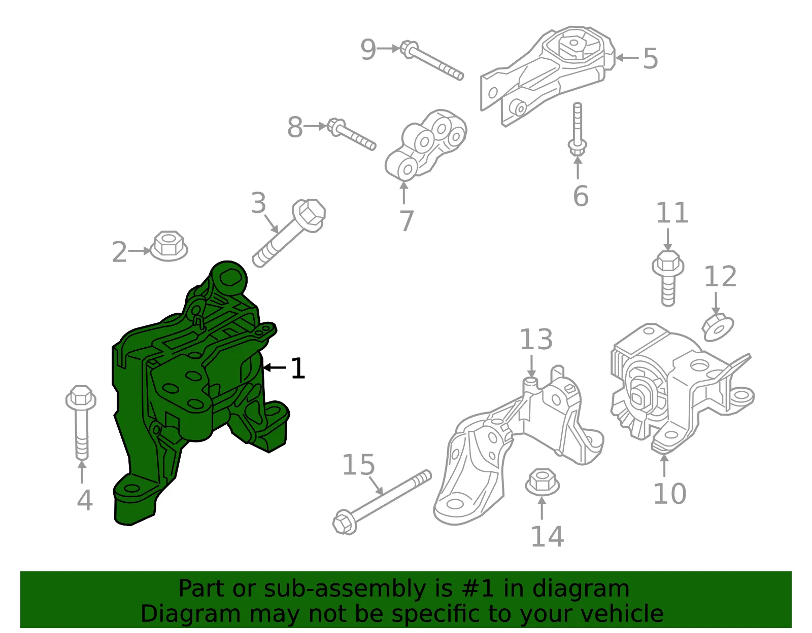Engine Mount - Mazda (gsh739060) - view 2