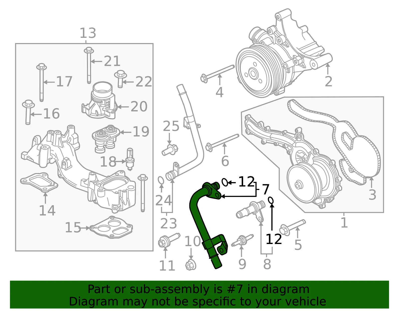 Engine Coolant Pipe - Ford (hc3z7a030b) - view 8