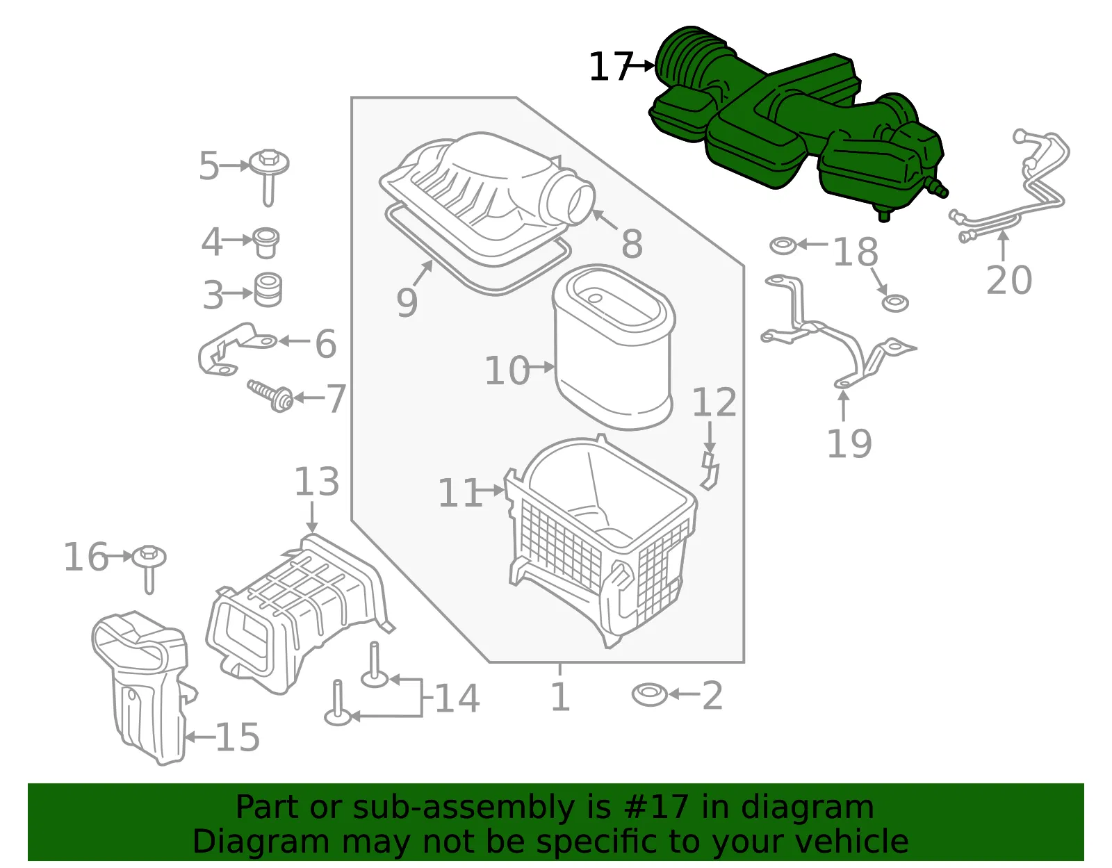 Engine Air Intake Hose - Ford (hc3z9b659b) - view 5