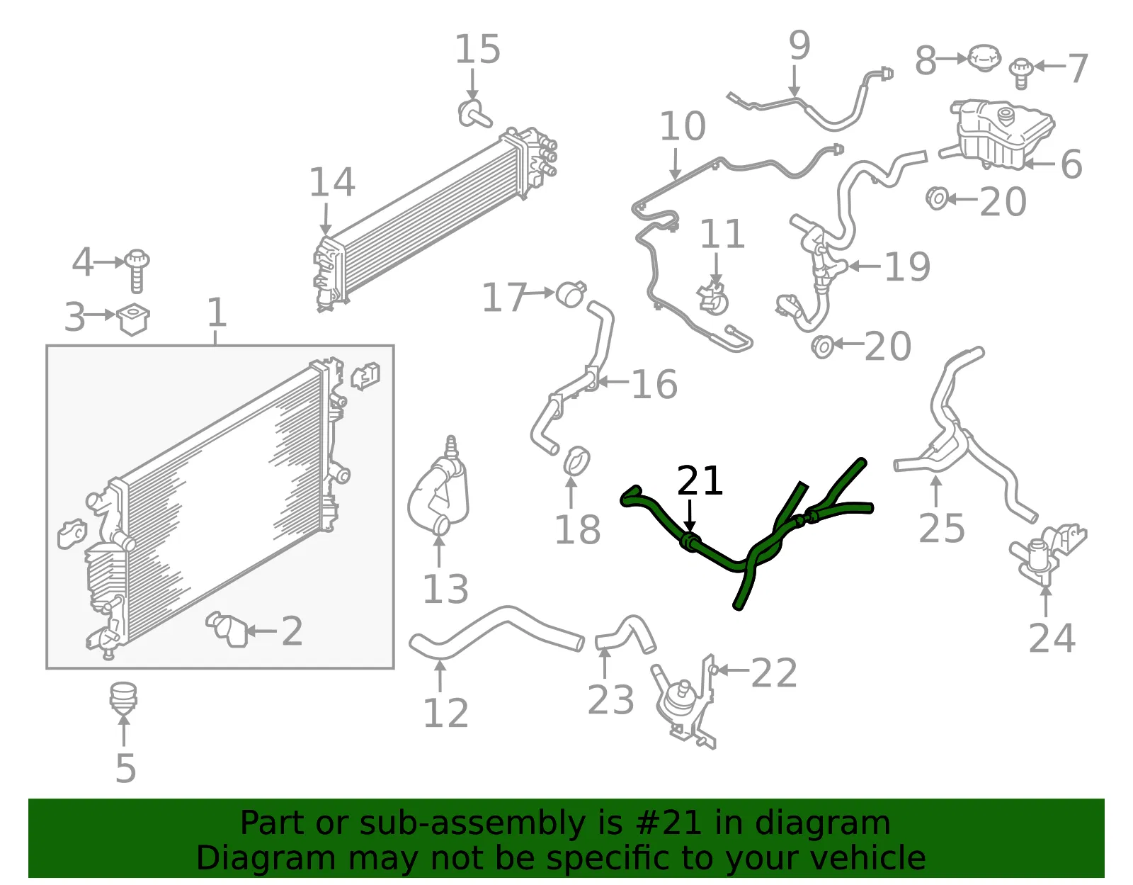 Engine Coolant Hose - Ford (hs7z18472a) - view 6