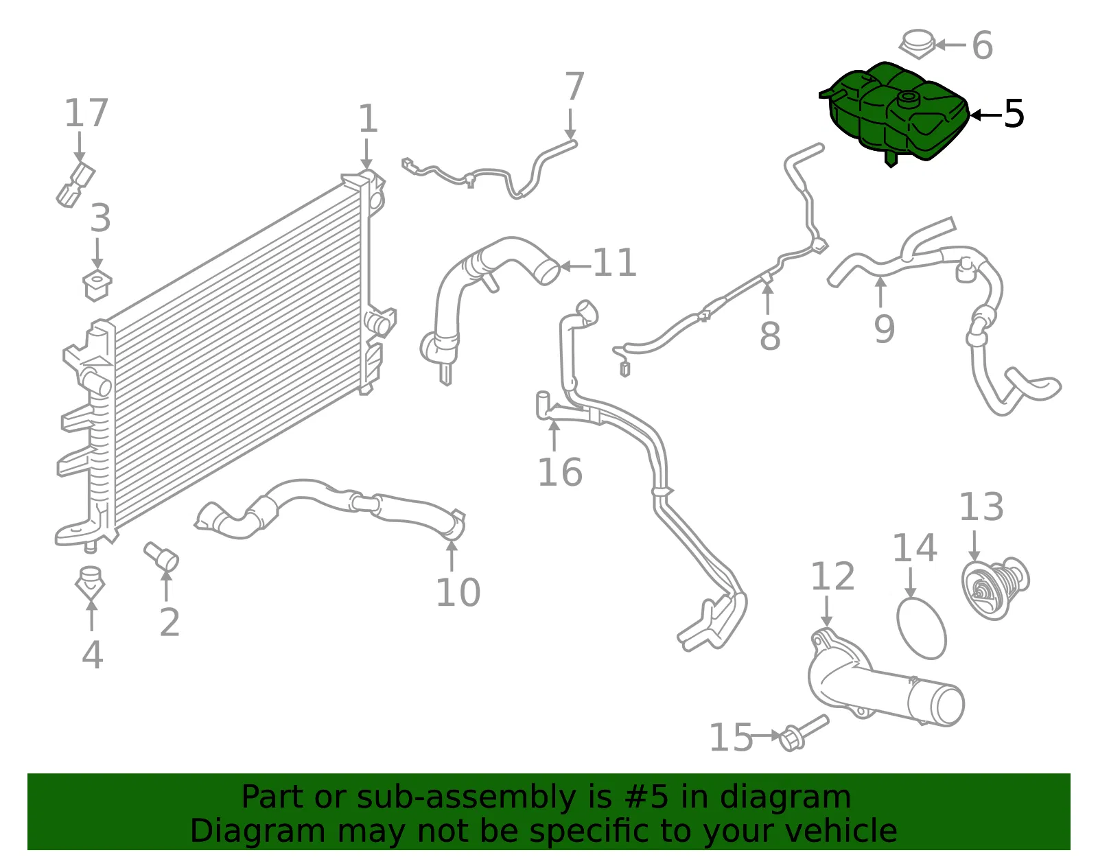 Engine Coolant Reservoir - Ford (hs7z8a080a) - view 5