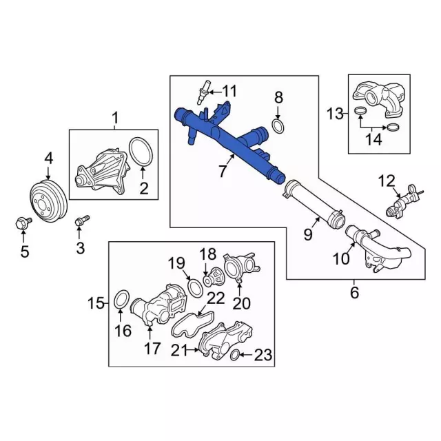 Engine Coolant Bypass Pipe - Ford (jl3z8a520b) - view 5