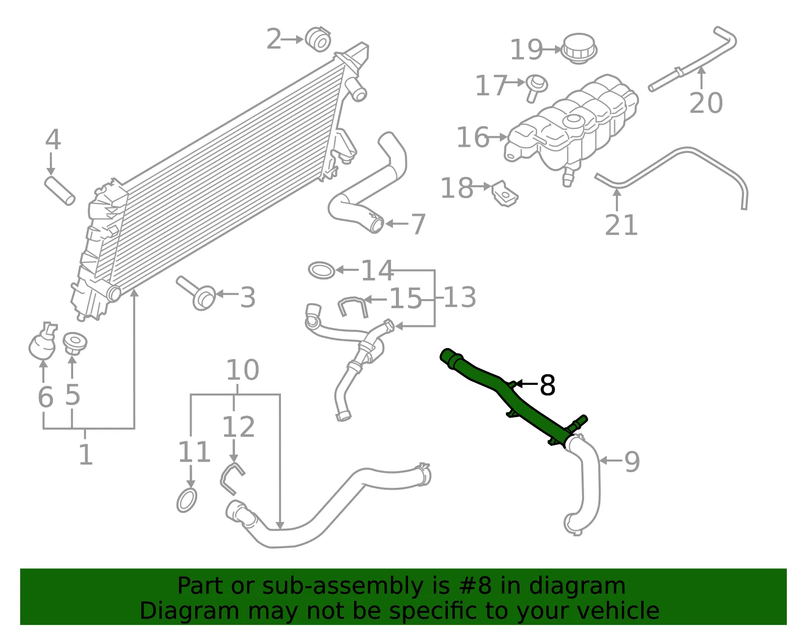 Engine Coolant Pipe - Ford (jt4z8290a) - view 4