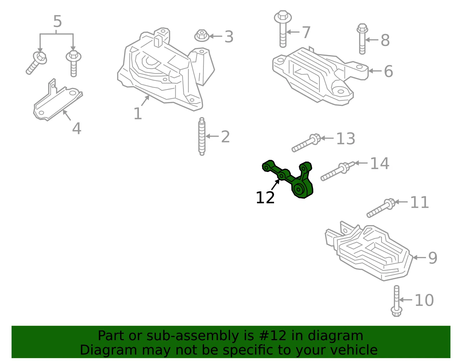 Engine Support Rod Bracket - Ford (jx6z6e042e) - view 7