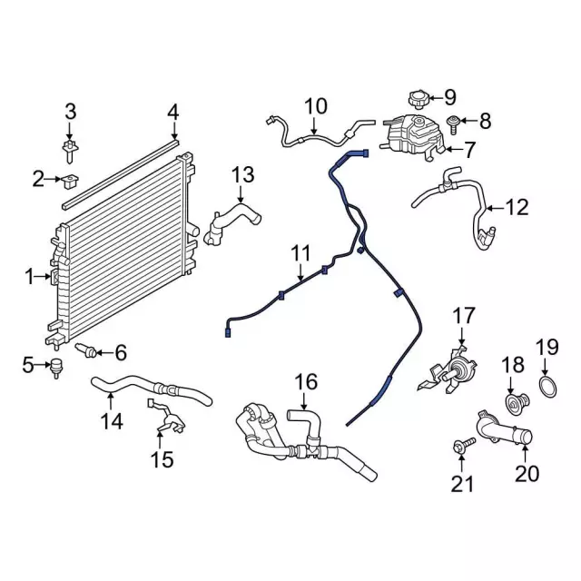 Engine Coolant Overflow Hose - Ford (k2gz8063e)