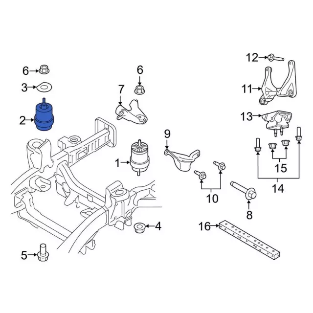 Engine Mount - Ford (kb3z6038k) - view 2