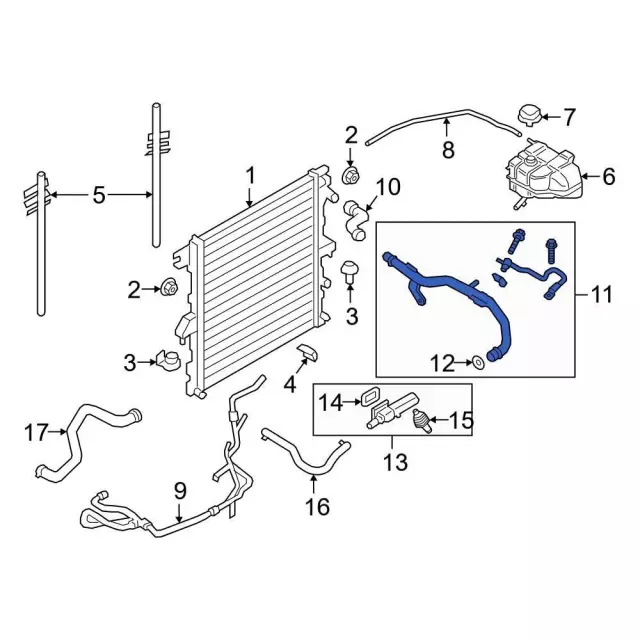 Engine Coolant Pipe - Ford (kb3z8592b) - view 2