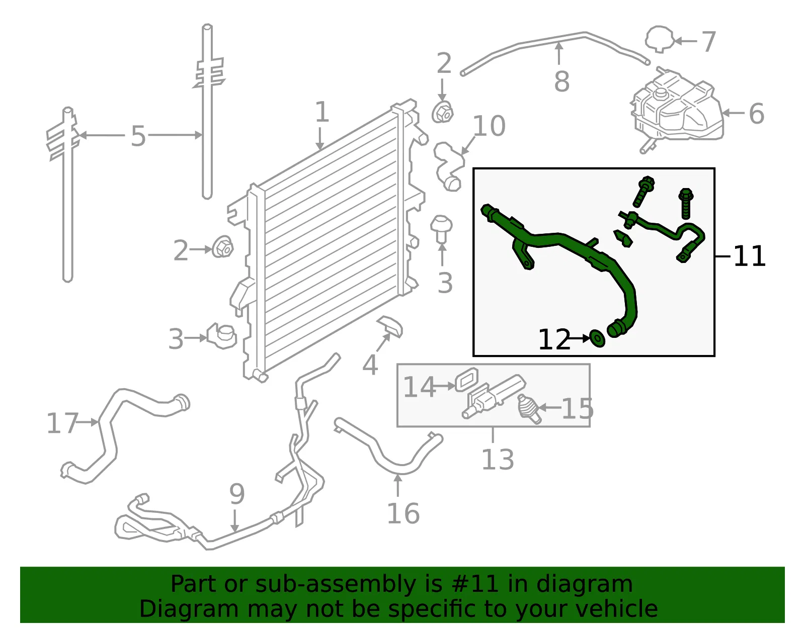 Engine Coolant Pipe - Ford (kb3z8592b) - view 4