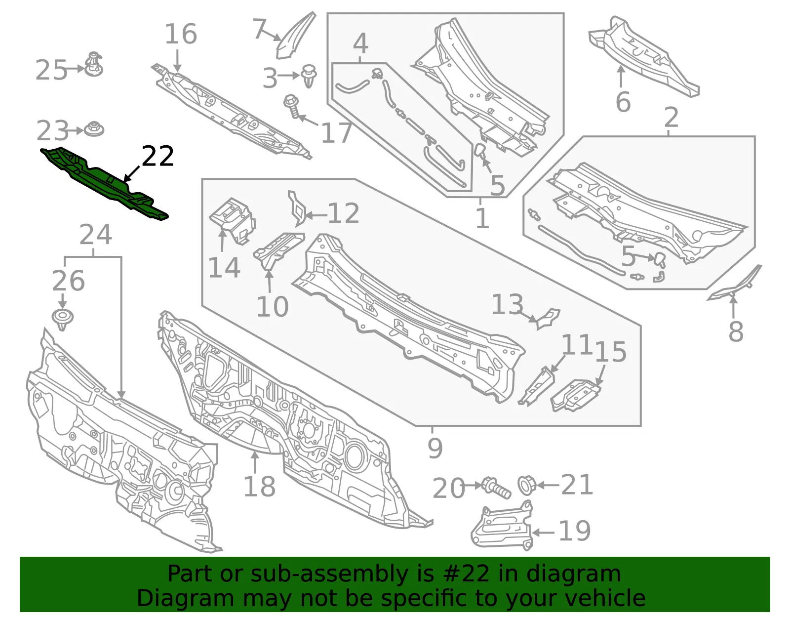 Engine Compartment Insulation - Mazda (kb7w68611) - view 2
