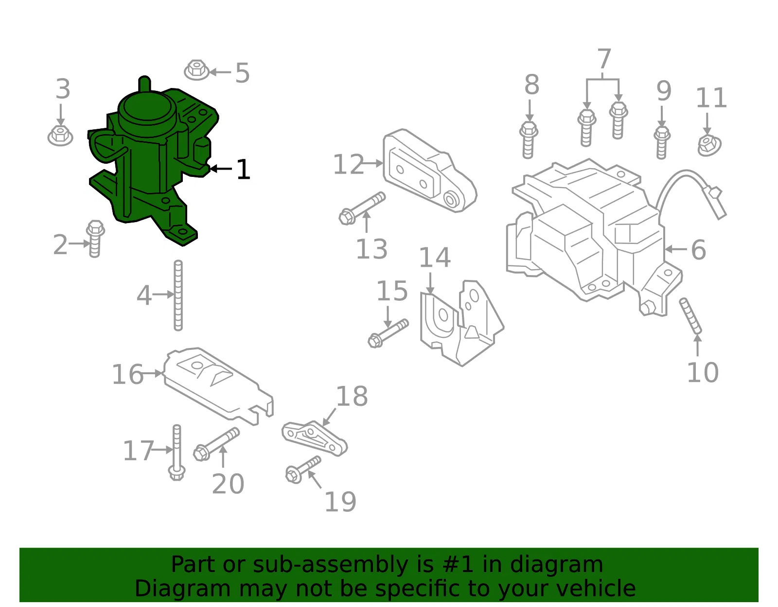 Bracket Engine Front Support - Ford (kd9z6028a) - view 4