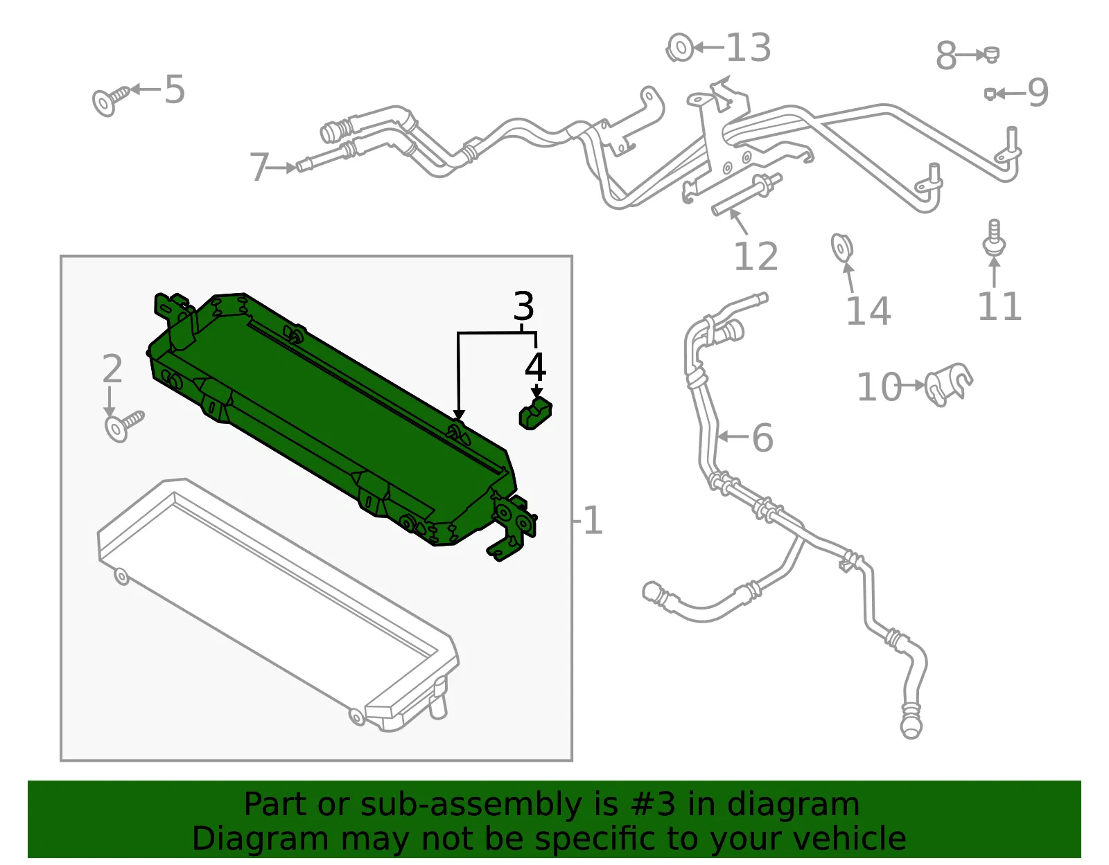 Automatic Transmission Oil Cooler Bracket - Ford (kr3z7b142a) - view 3