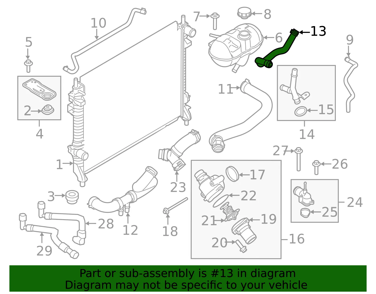 Engine Coolant Overflow Hose - Ford (kr3z8075b) - view 3