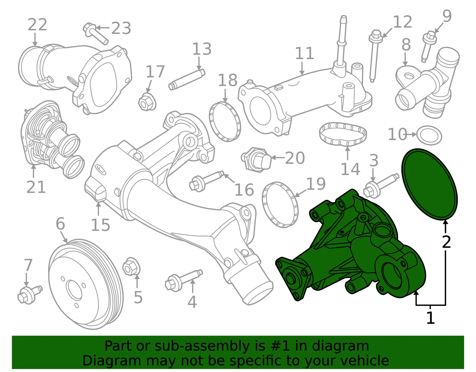 Water Pump - Ford (kr3z8501a) - view 4
