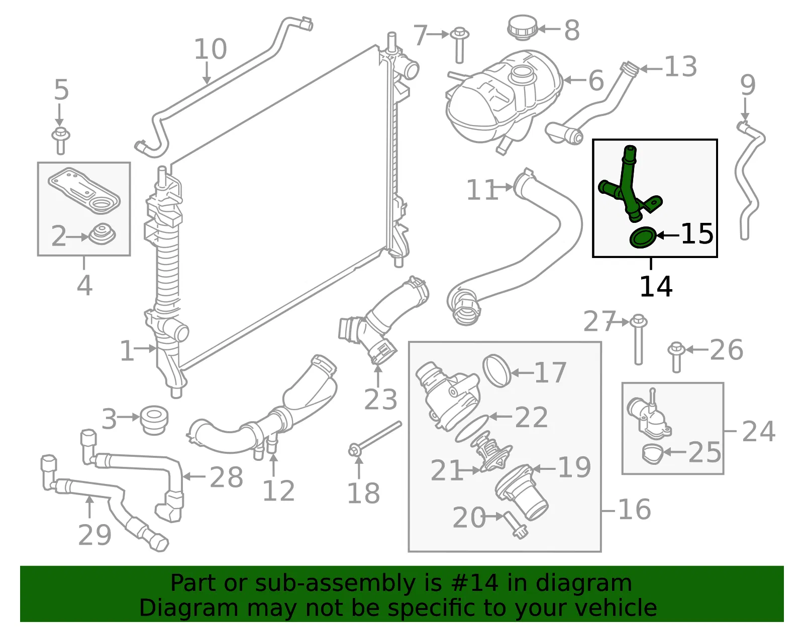 Engine Coolant Pipe - Ford (kr3z8d031a) - view 4