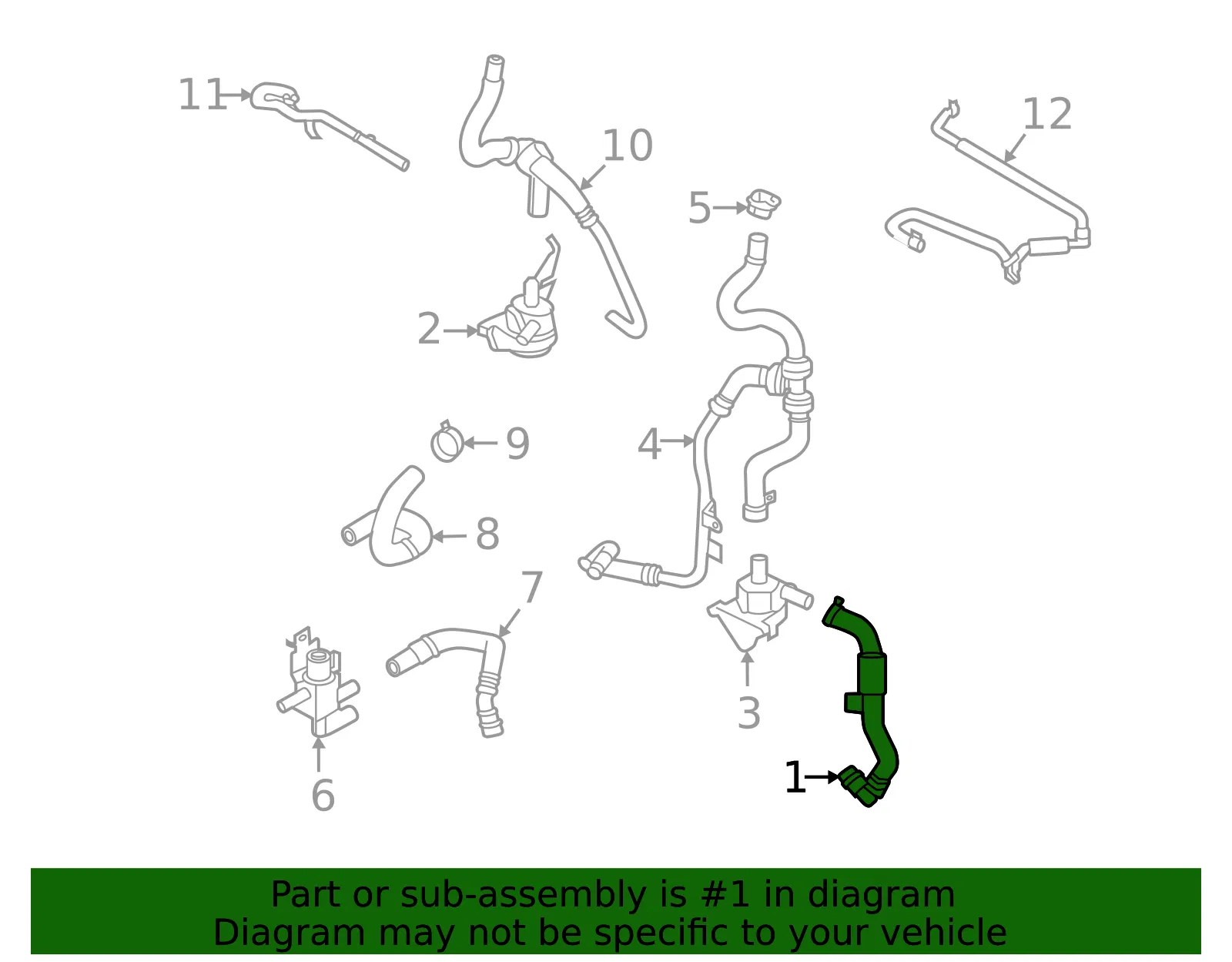 Engine Coolant Overflow Hose - Ford (l1mz8a577b) - view 5