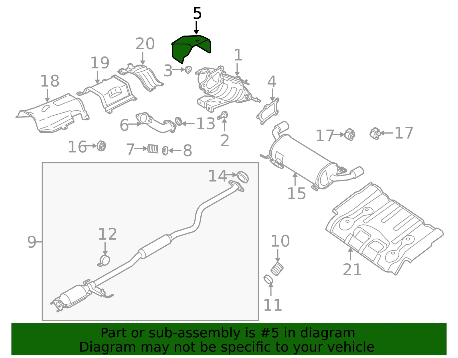 Catalytic Converter Heat Shield - Mazda (l3d440860a) - view 2