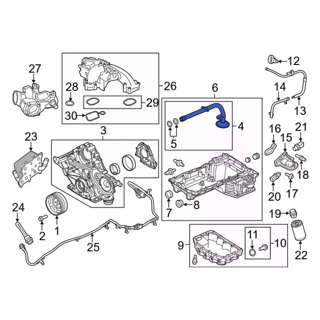 Engine Oil Pump Pickup Tube - Ford (lc3z6622a)